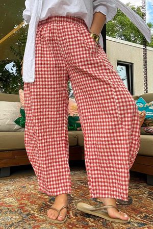 Nonni Gingham 7/8 Barrel Pant Jam